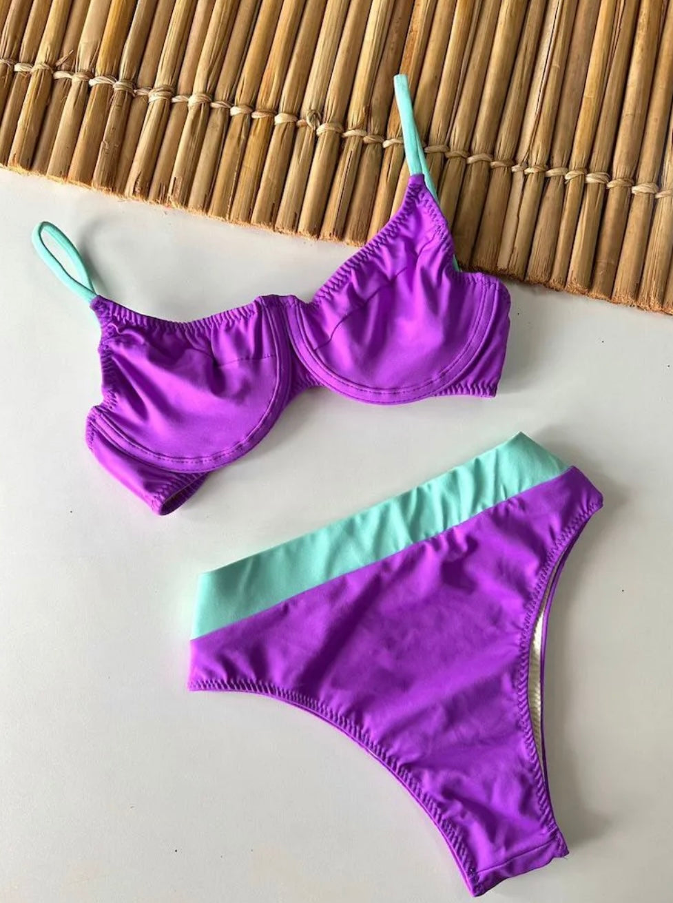 Bikini Set Hot Pants Purple +Praiana Top