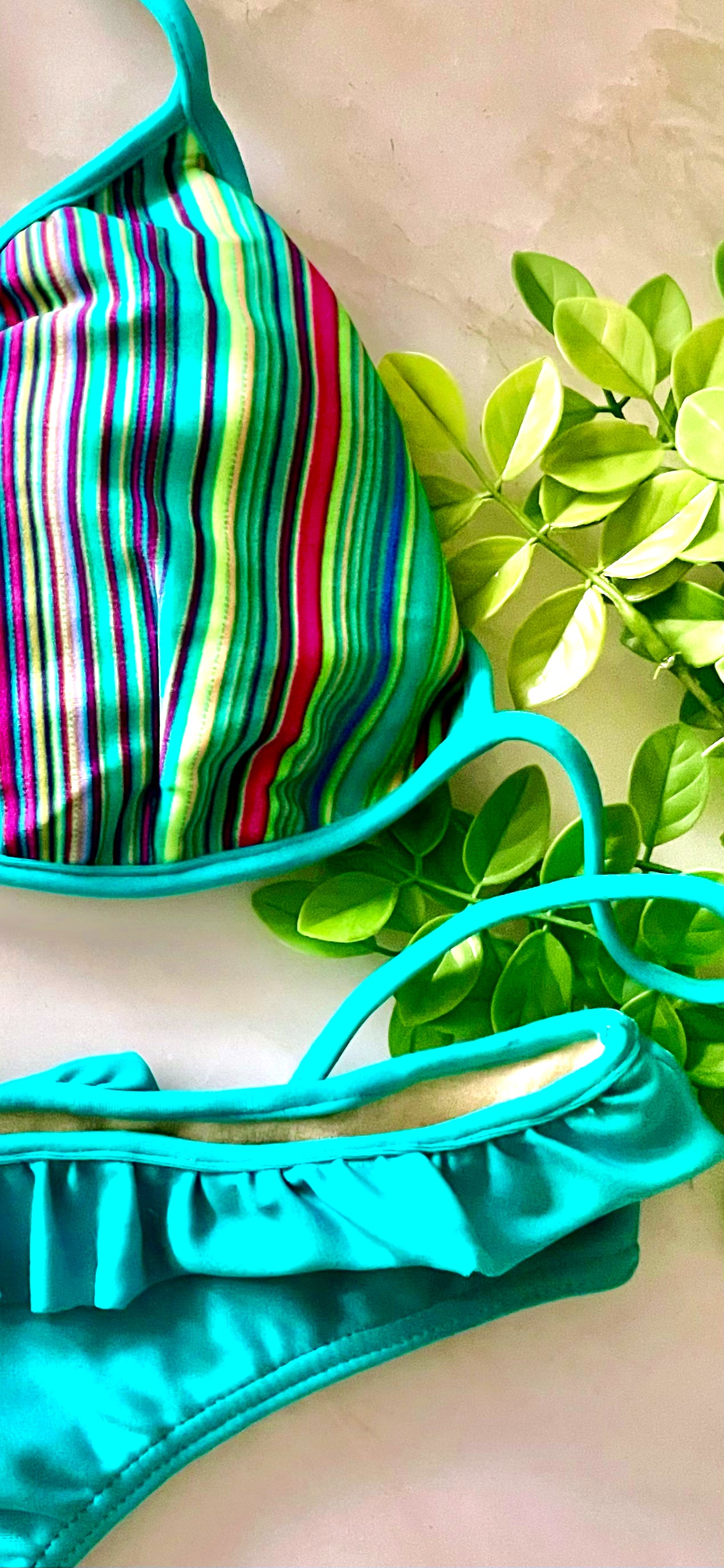 Colorful Ruffle Bikini Set
