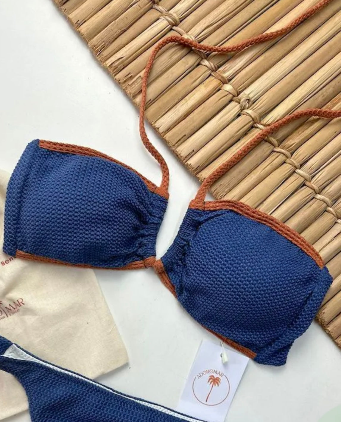 Bikini Top Anny Carmel Blue Jeans & Caramel