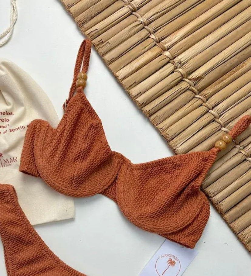 Bikini Top Panneled Carmel Caramel
