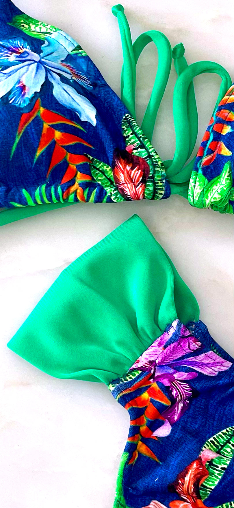 Floral Green Bikini Set