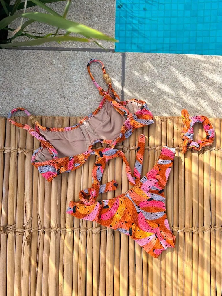 Bikini Set Panneled + Asa Delta  Noronha Bananinha Caramel