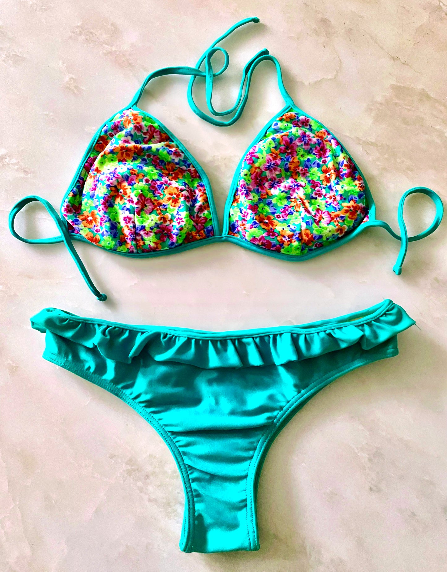 Colorful Ruffle Bikini Set