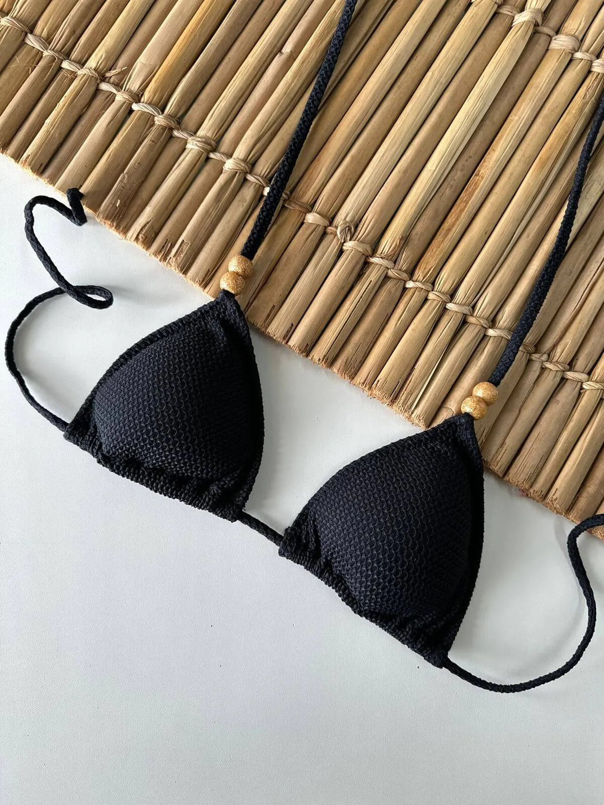 bikini Top Triangle Carmel Black