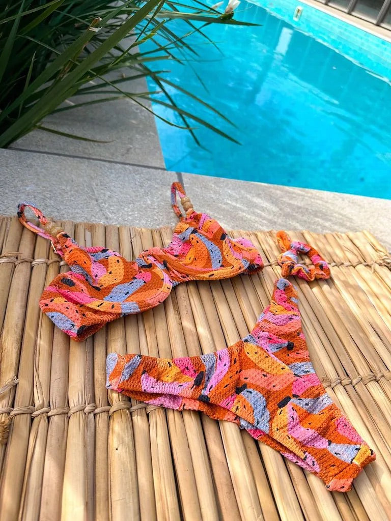 Bikini Set Panneled + Asa Delta  Noronha Bananinha Caramel