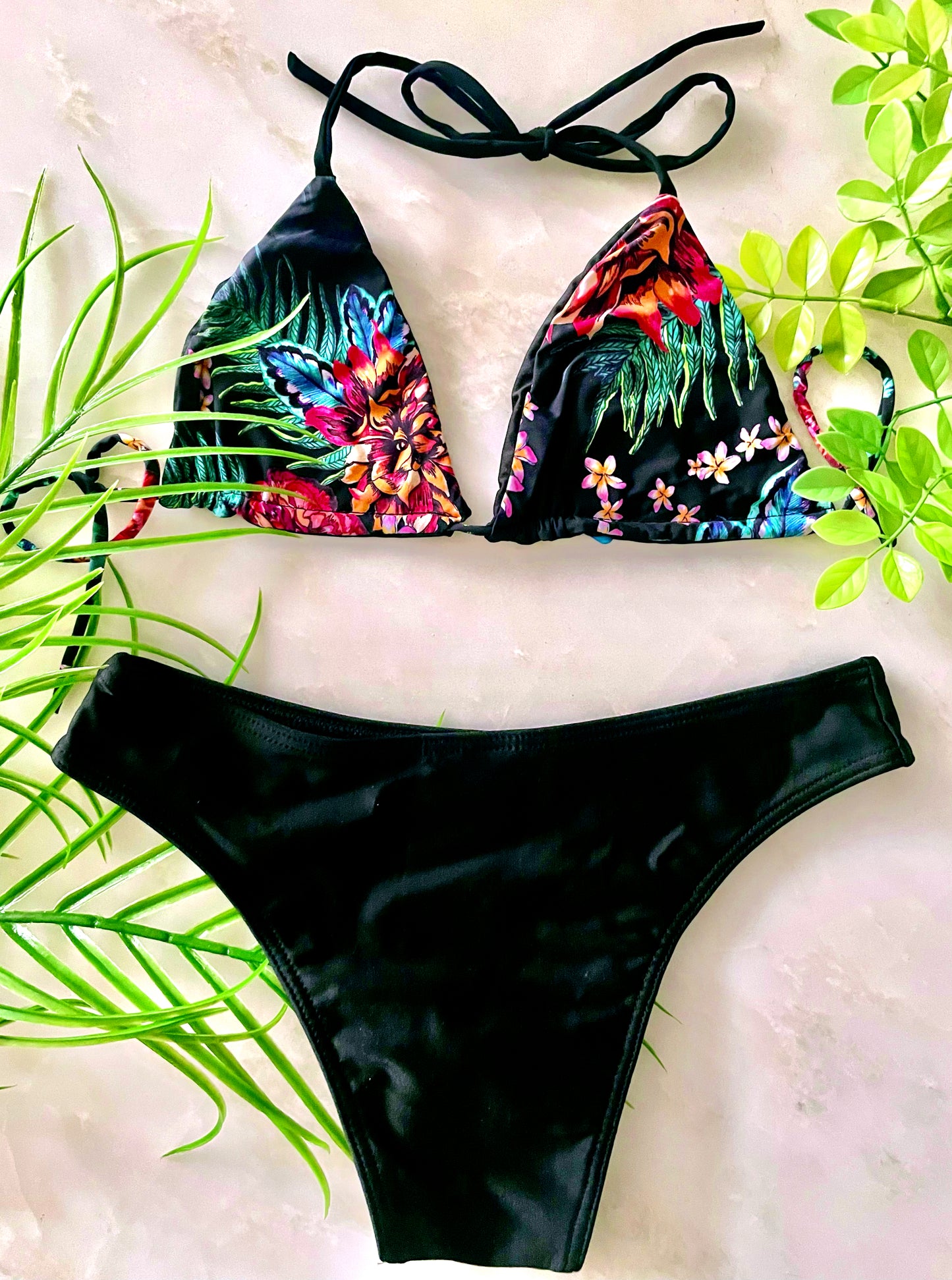 Black Floral set Bikini