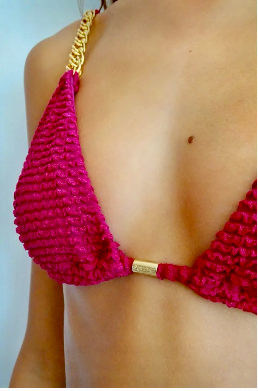 Bikini Top Cortininha Chain Cherry