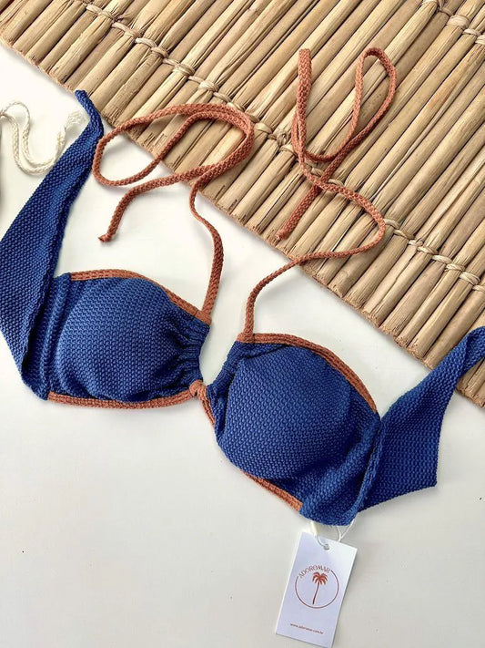 Bikini Top Anny Carmel Blue Jeans & Caramel