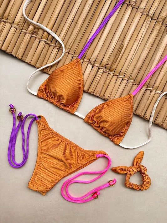 Bikini Set Cortininha + Bow Sunshine