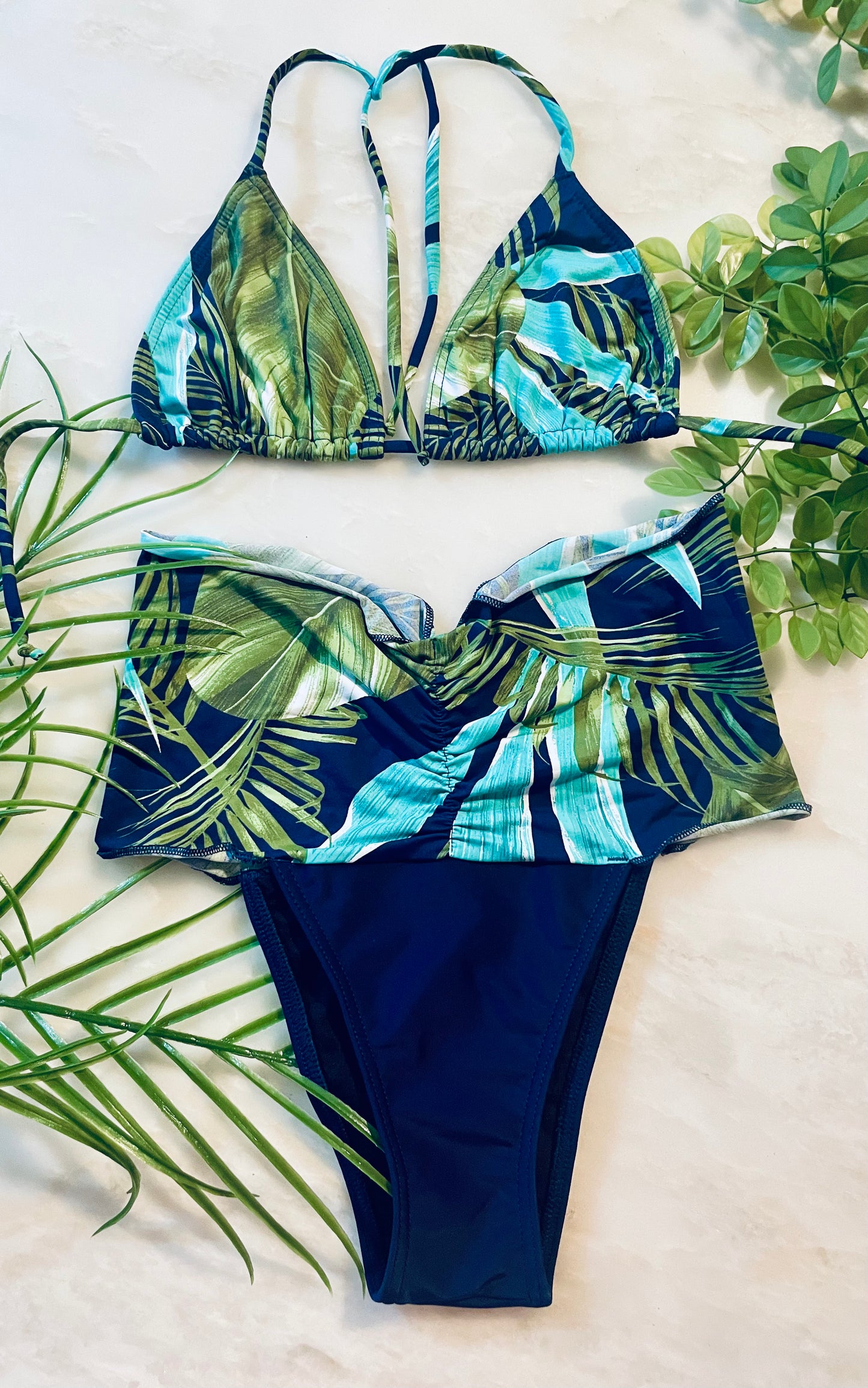 Blue Palms Bikini Set