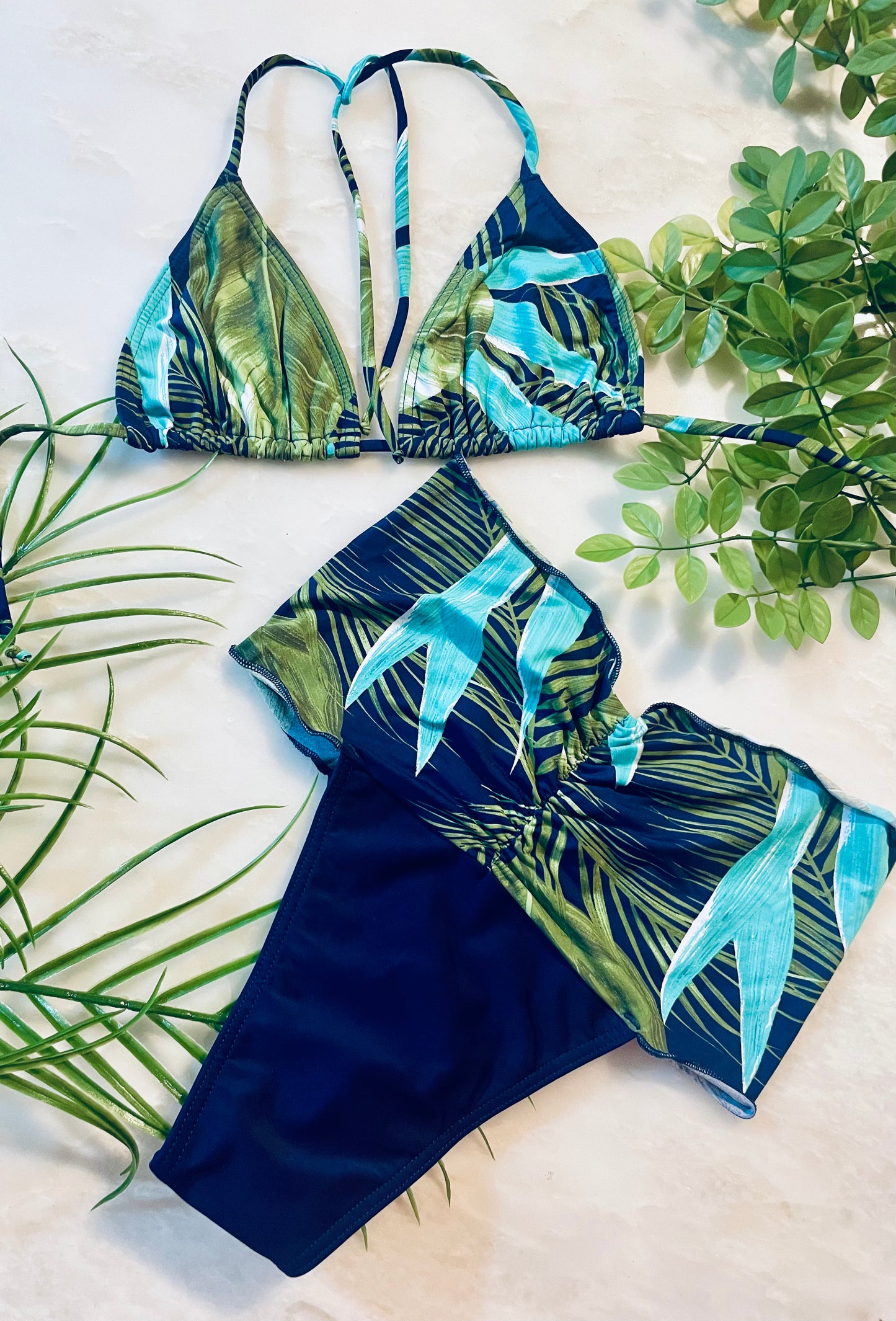 Blue Palms Bikini Set